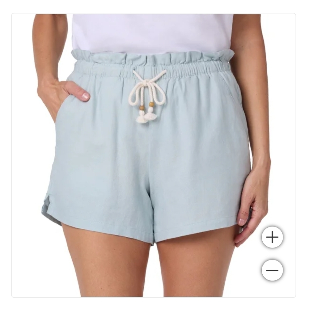 NWT Hang Ten Women's Linen Blend Shorts Blue